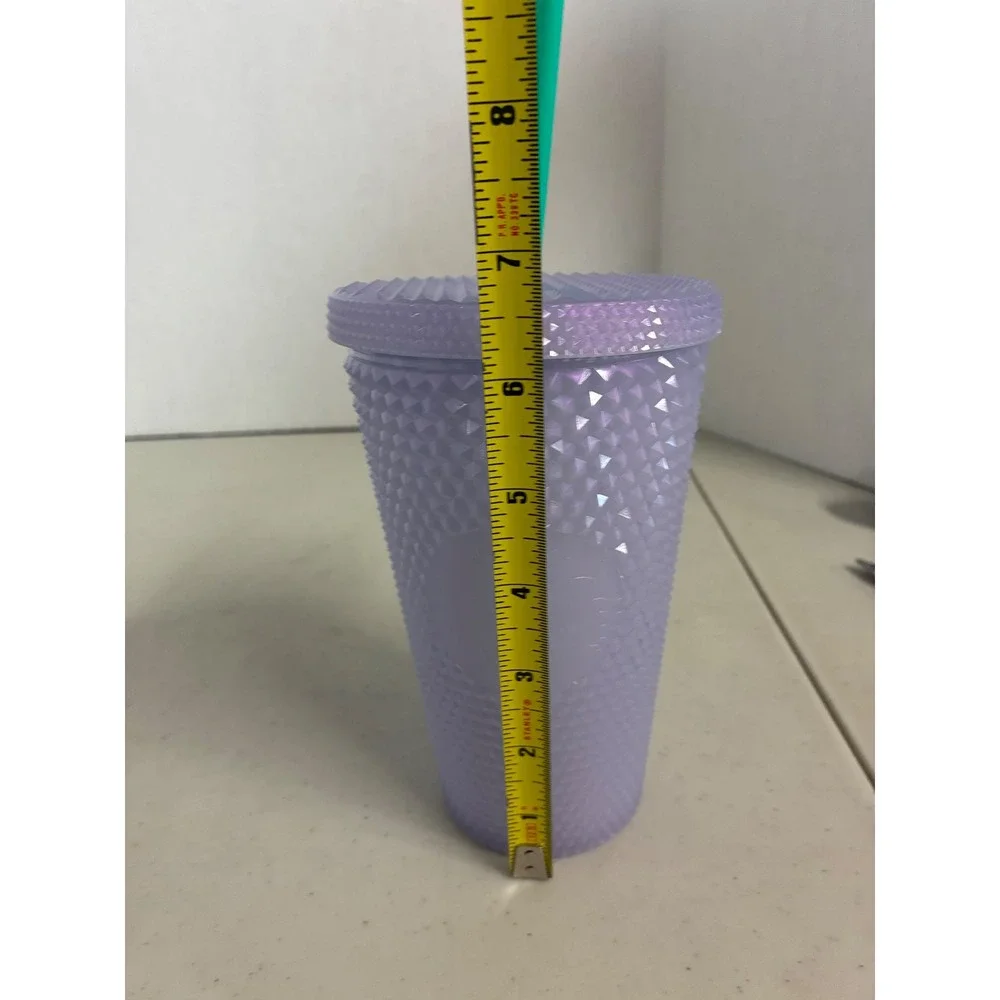 Starbucks Lilac Purple Studded Iridescent Venti 24oz Cold Cup Tumbler Teal Straw